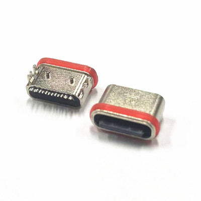 防水Type-C 16P板上型数据母座/U型口防水7级座子